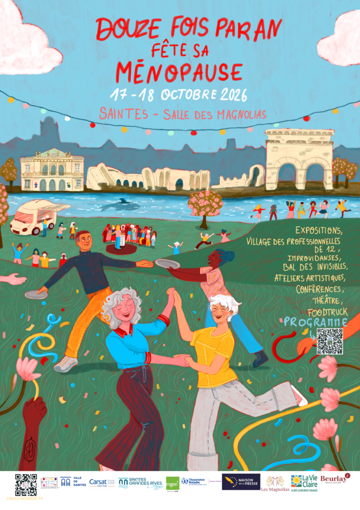 Affiche pour la fête de la ménopause à Saintes le 17 et 18 octobre 2026